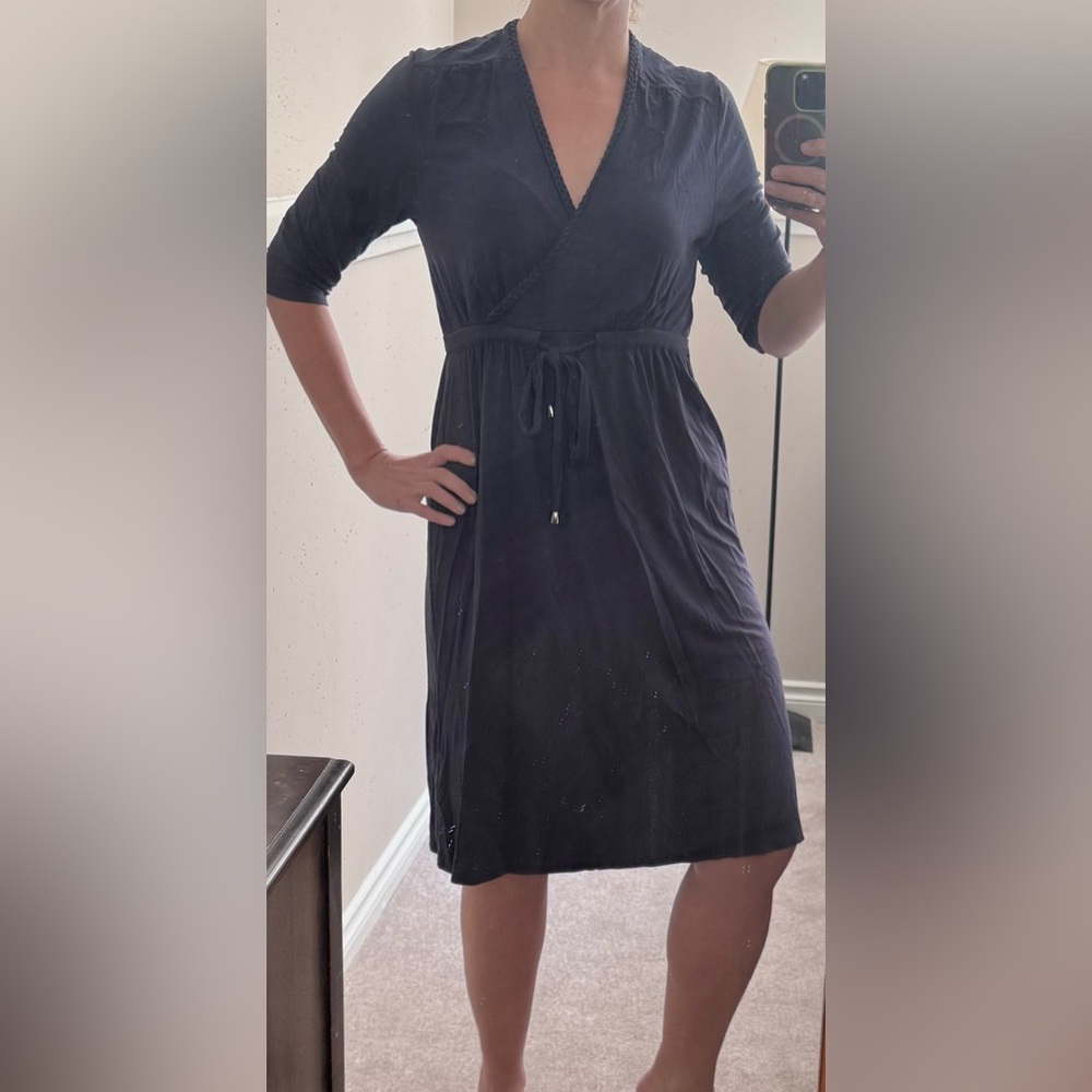 Nicole Miller Navy Long Sleeve Dress